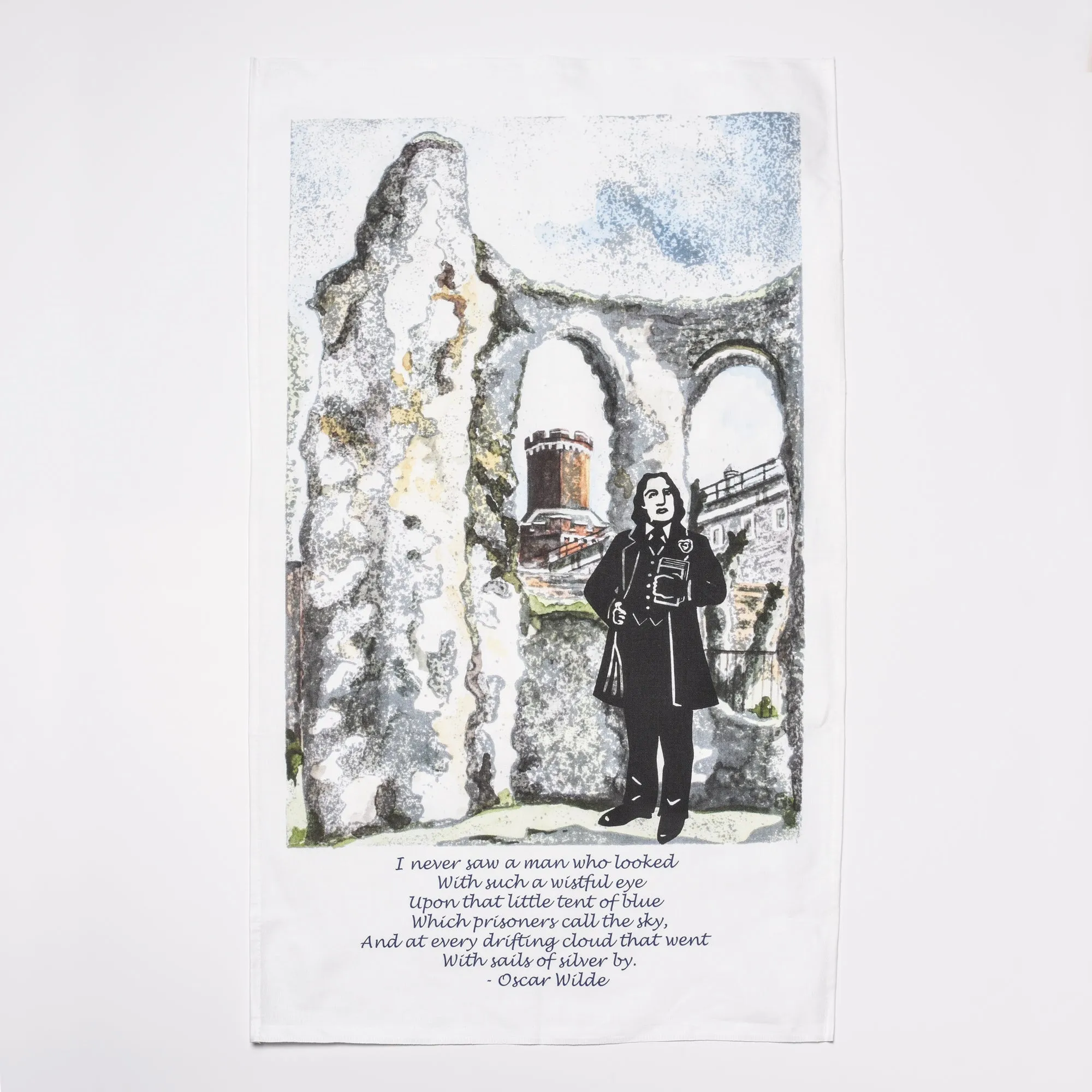 Oscar Wilde Abbey Design Tea Towel