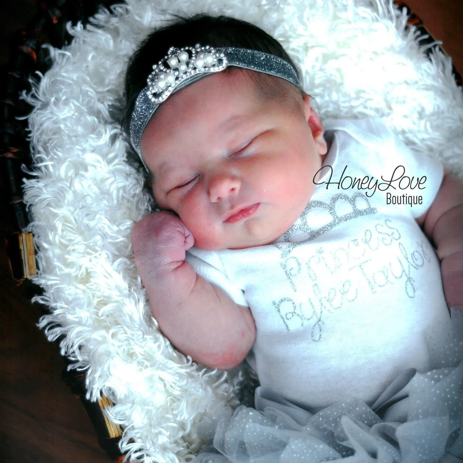 Personalized Princess name outfit - Silver Glitter and Gray/Silver Glitter tutu skirt bloomers