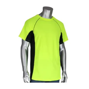 PIP Non-ANSI Short Sleeve 50  UPF Sun Protection, Insect Repellent Treatment and Black Trim Wicking T-Shirt Yellow Color Small Size - 1 EA