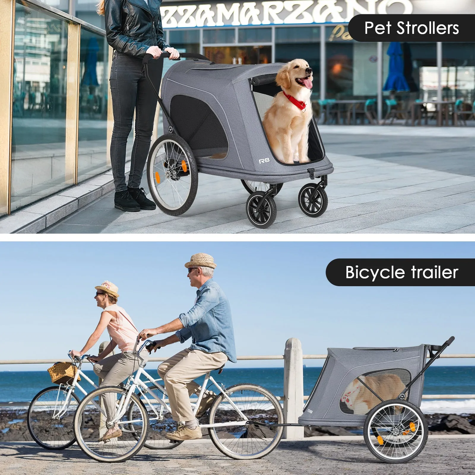 R8 Pro Luxury 4-Wheel Foldable Pet Stroller