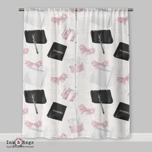 Shopping Spree Fashion Text Curtains