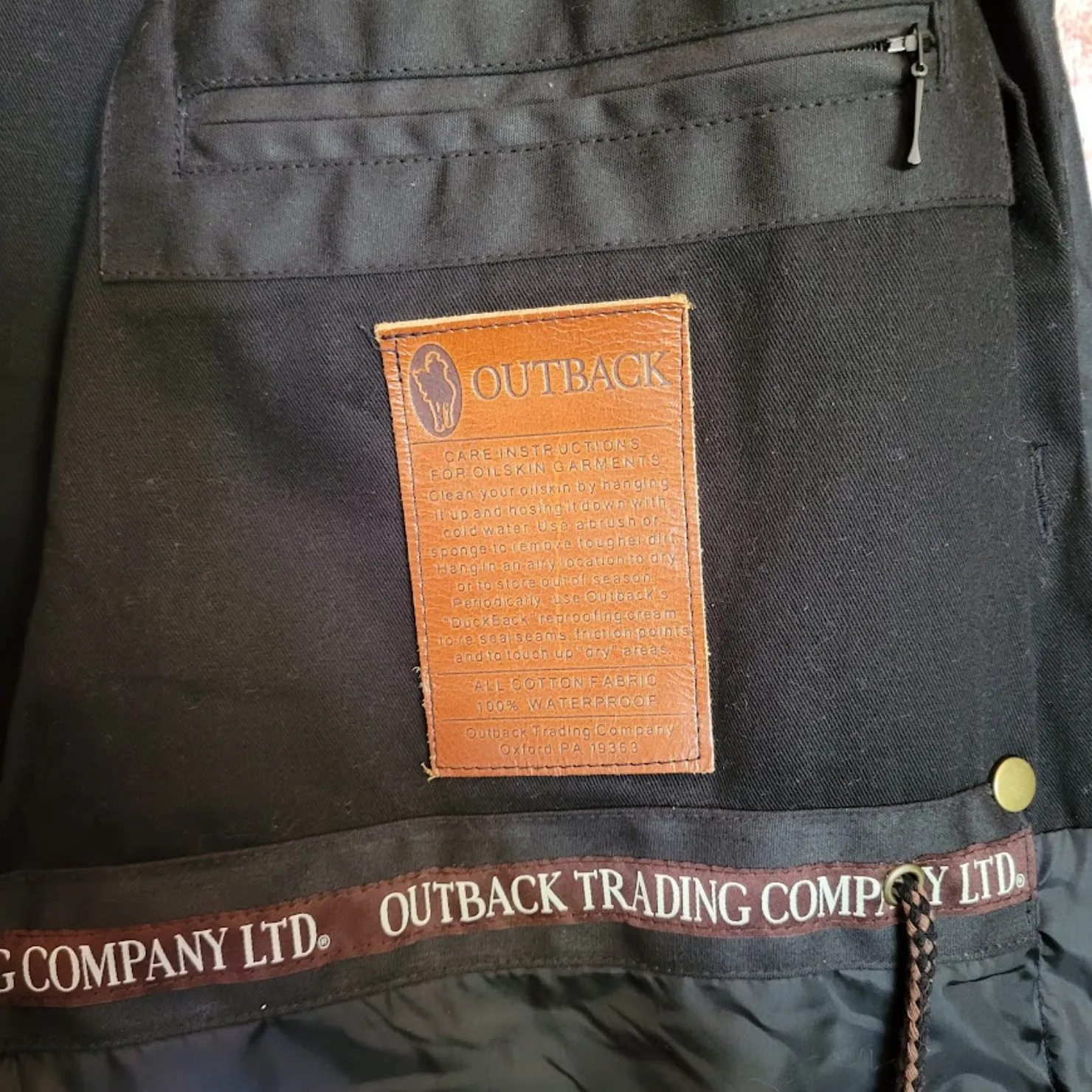 Short Oilskin, the "Bush Ranger Jacket" by Outback Trading Co 5008