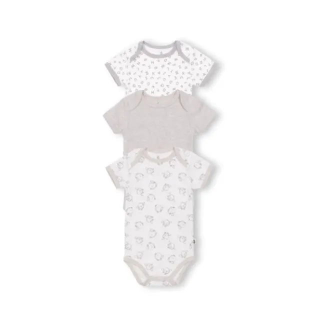 snugabye dream 3pk short sleeve bodysuits - unisex