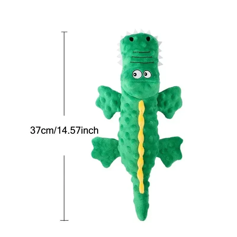 Soft Plush Pet Dog Squeaky Chew Toys Stuffed Crocodile for Small Large Dogs Cat Cute Interactive Squeak Toy Durable