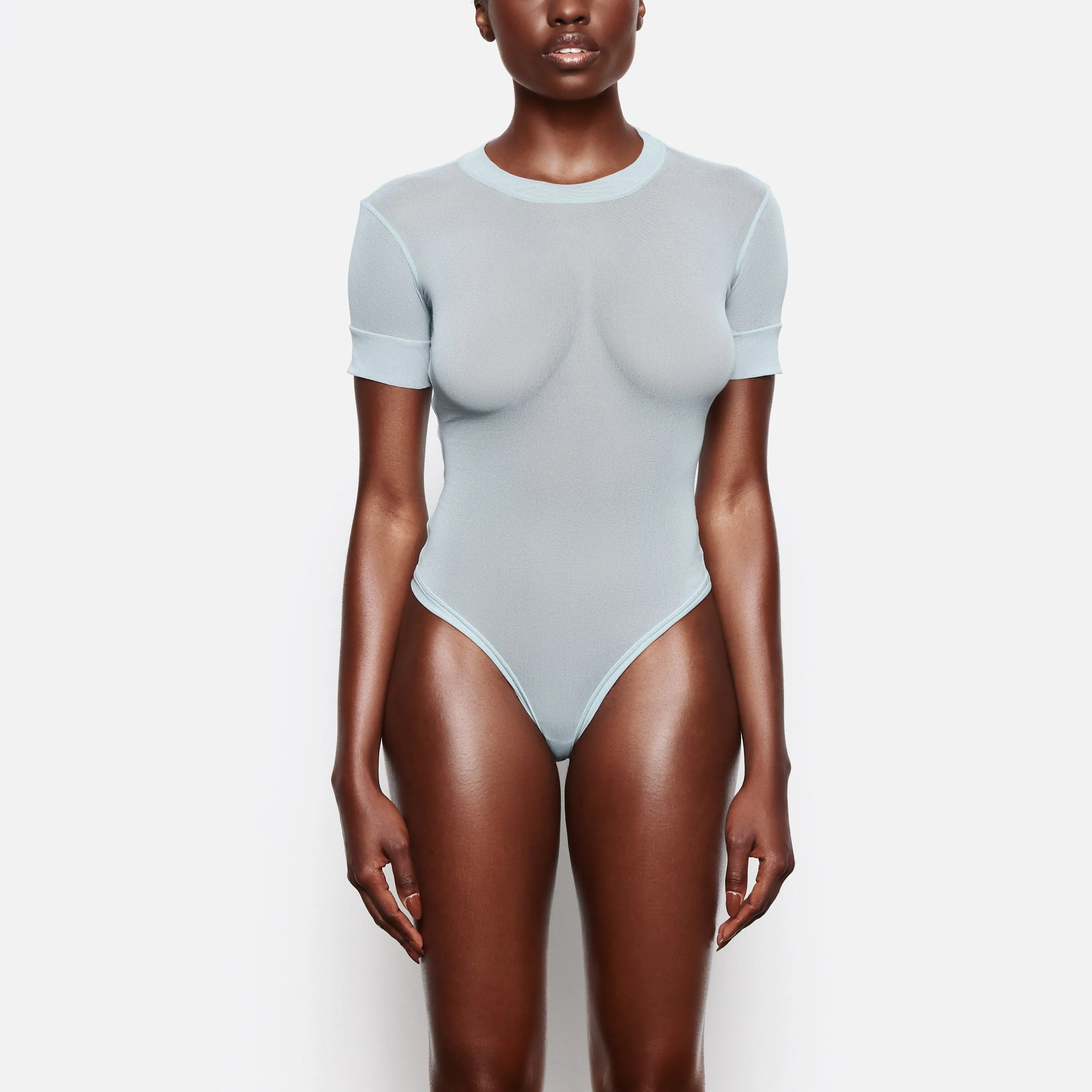 SUMMER MESH T-SHIRT BODYSUIT | SKY