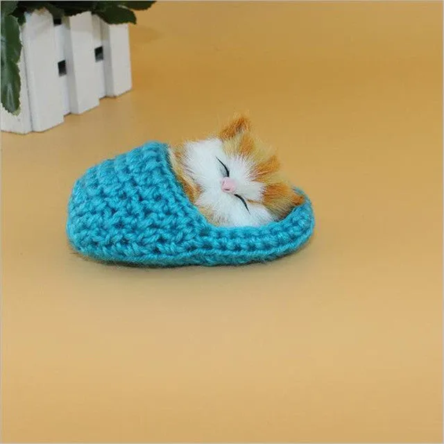 Super Cute Simulation Sounding Shoe Kittens Cats Plush Toys Kids Appease Doll Christmas Birthday Gifts