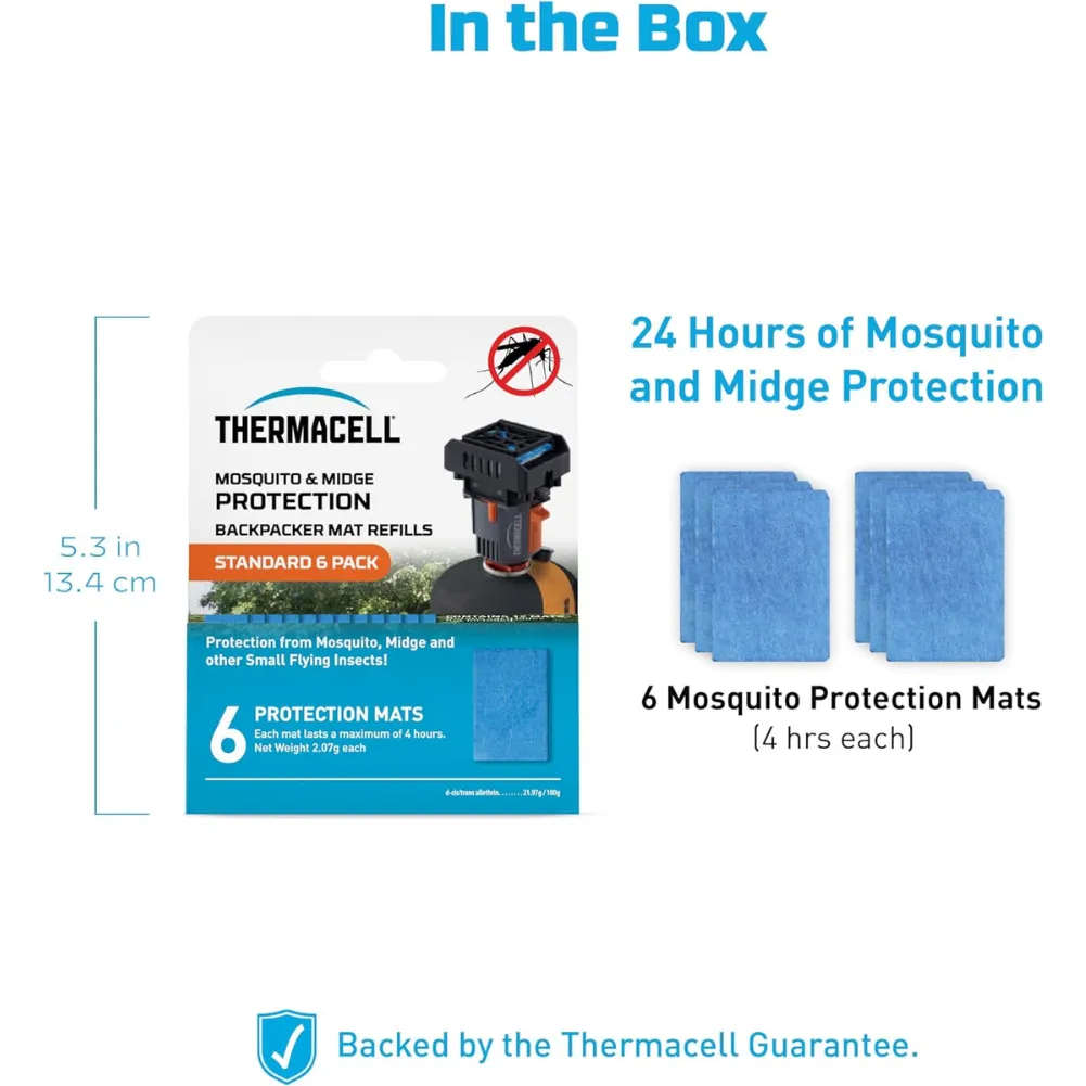 Thermacell Backpacker Standard Mosquito & Midge Repellent Mat Refill Pack (6 Pack)